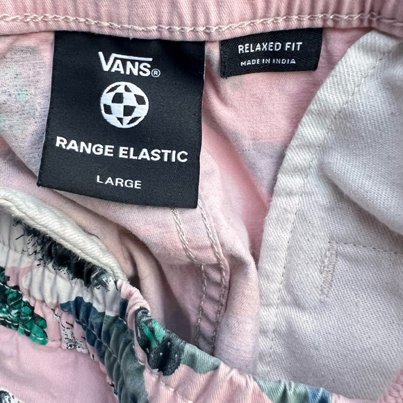 VANS Men Cotton Bermuda Beach Shorts Relaxed Fit Floral Elastic Waist L Summer - Picture 7 of 12